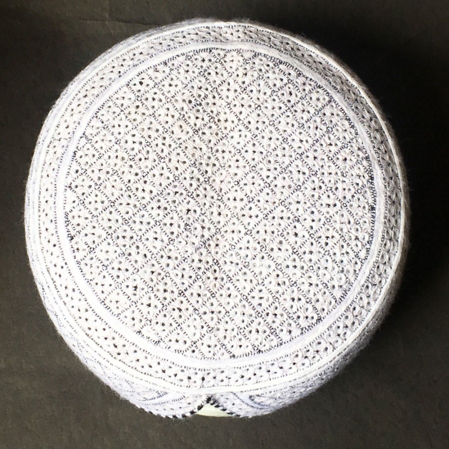 White Jamali Rumali Sindhi Cap or Topi MKC-850